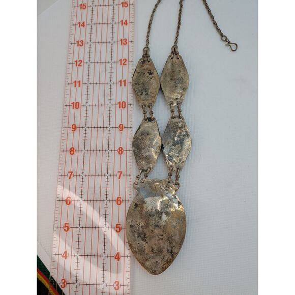 Afghan Indian Handmade Tribal Boho Vintage Necklace with Black Onyx Blue & Red - Picture 7 of 7